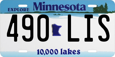 MN license plate 490LIS