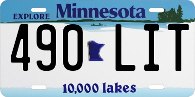 MN license plate 490LIT