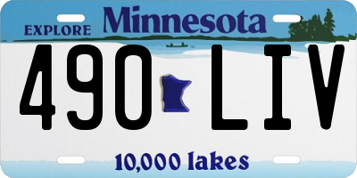 MN license plate 490LIV