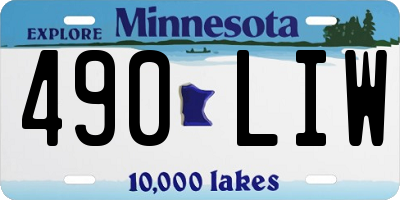 MN license plate 490LIW
