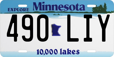 MN license plate 490LIY
