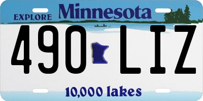 MN license plate 490LIZ