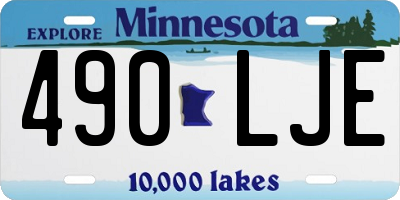 MN license plate 490LJE