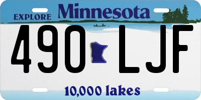 MN license plate 490LJF