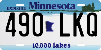 MN license plate 490LKQ