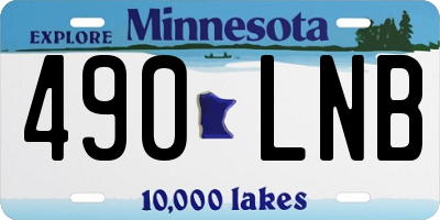 MN license plate 490LNB