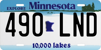 MN license plate 490LND