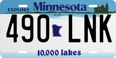 MN license plate 490LNK