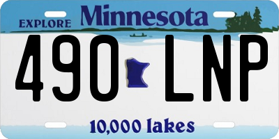 MN license plate 490LNP