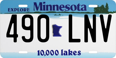 MN license plate 490LNV