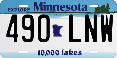 MN license plate 490LNW