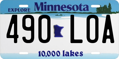 MN license plate 490LOA