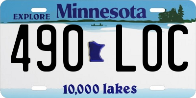MN license plate 490LOC