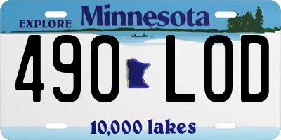 MN license plate 490LOD