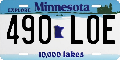 MN license plate 490LOE
