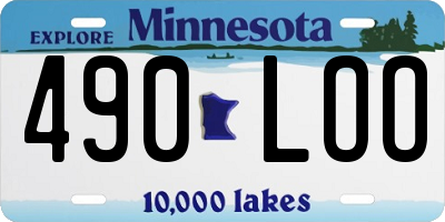 MN license plate 490LOO