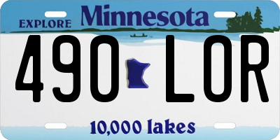 MN license plate 490LOR
