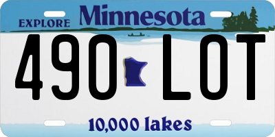MN license plate 490LOT