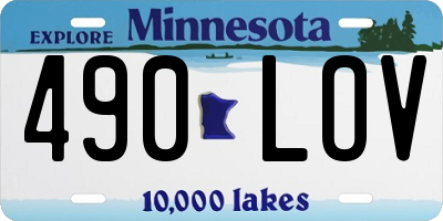 MN license plate 490LOV