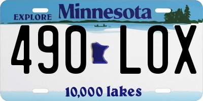 MN license plate 490LOX