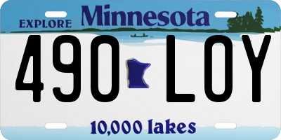 MN license plate 490LOY