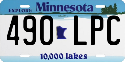 MN license plate 490LPC