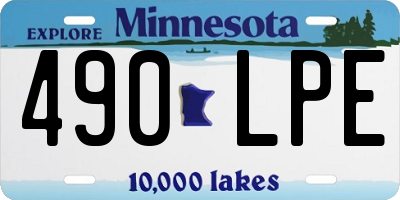 MN license plate 490LPE
