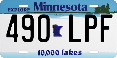 MN license plate 490LPF