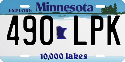 MN license plate 490LPK