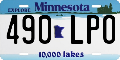 MN license plate 490LPO
