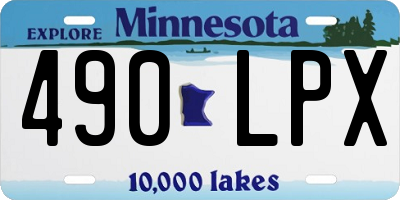 MN license plate 490LPX