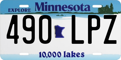 MN license plate 490LPZ