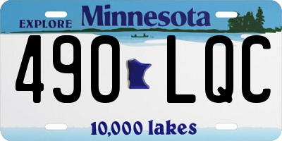MN license plate 490LQC