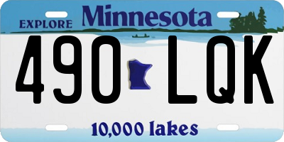 MN license plate 490LQK