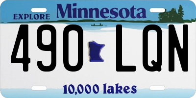 MN license plate 490LQN