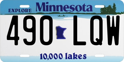 MN license plate 490LQW