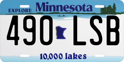 MN license plate 490LSB
