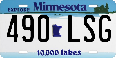 MN license plate 490LSG