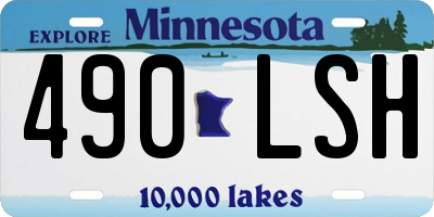 MN license plate 490LSH