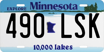 MN license plate 490LSK