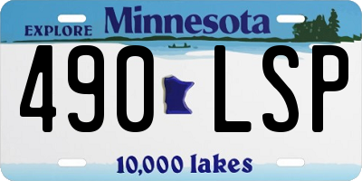 MN license plate 490LSP