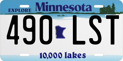 MN license plate 490LST
