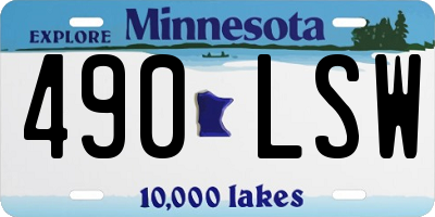 MN license plate 490LSW