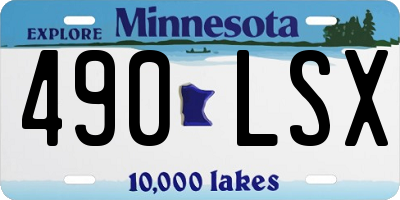 MN license plate 490LSX
