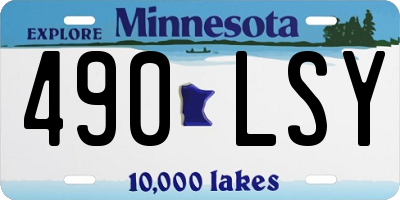 MN license plate 490LSY