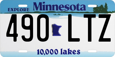 MN license plate 490LTZ