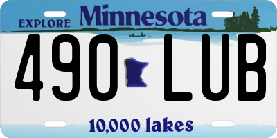 MN license plate 490LUB