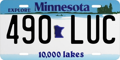 MN license plate 490LUC
