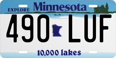 MN license plate 490LUF