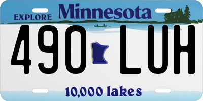 MN license plate 490LUH